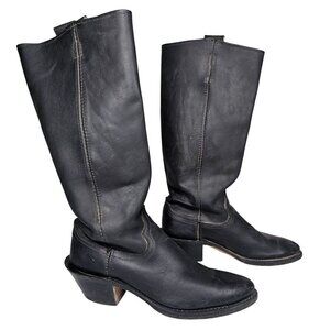 Vintage Acme Boot‎ Black Leather Western Cowboy Boots Mens 8.5D